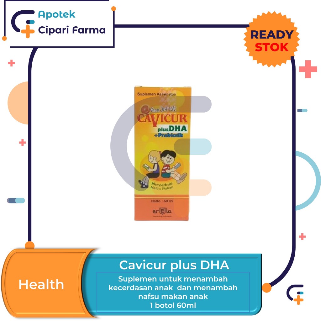 Cavicur plus DHA Sirup Suplemen Penambah Kecerdasan | Nafsu Makan Anak 60ml