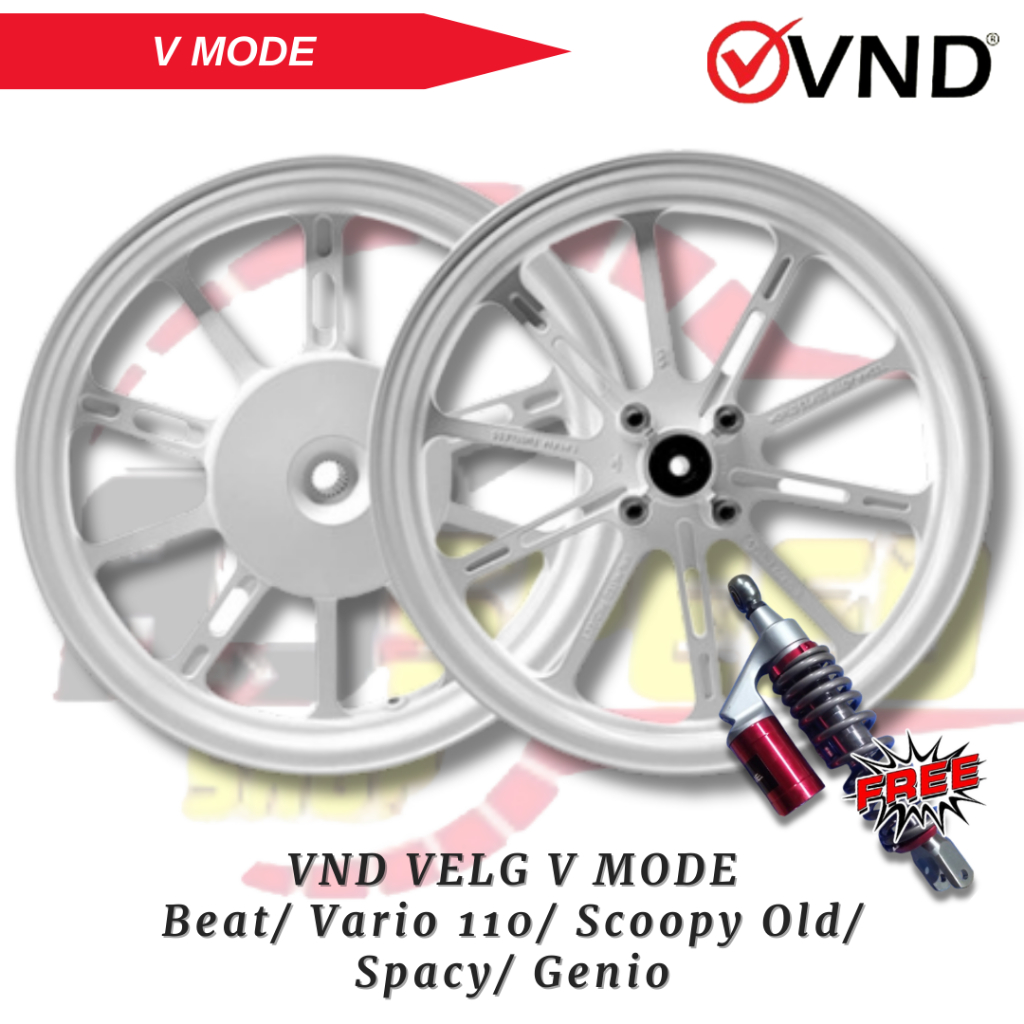 Promo Beli VND Velg V Mode Beat/ Vario 110/ Scoopy Old/ Spacy/ Genio Set UK 185/215 Ring 14 Free Sho