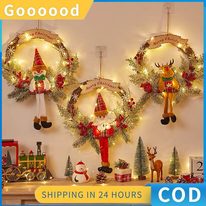 Hiasan pintu karangan bunga Natal/hiasan Natal rumah/dekorasi Natal