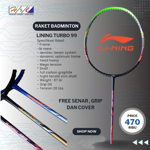 Raket Badminton Lining Turbo 99