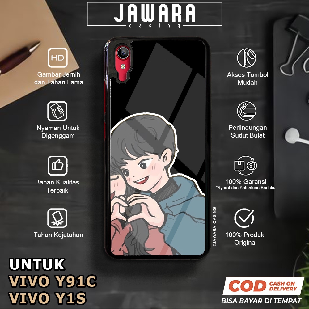 Case Vivo Y91C Y1S Casing Vivo Y91C Y1S [COUPLE] Premium Case Glossy Case Hp Vivo Jawara Casing Hp V