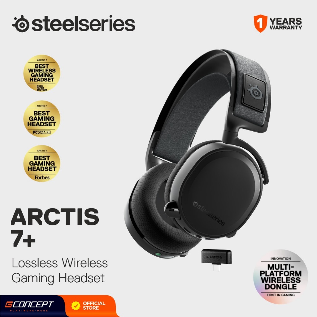 Steelseries Arctis 7+ Wireless Gaming Headset PC PS4 PS5 Mac Android Switch 7.1 Surround