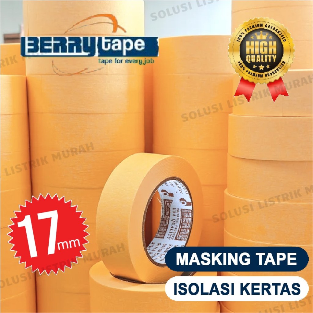BERRY TAPE Isolasi Kertas / Masking Tape Ukuran 17mm