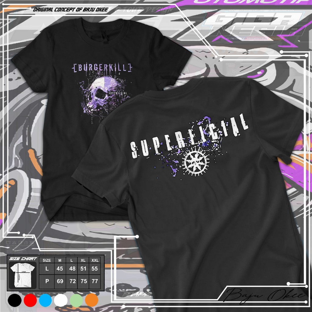 Baju Okee Kaos Band Burgerkill Superficial