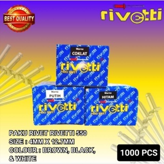 Paku Rivet Rivetti 550 size 4mm x 12.7mm Black/White/Brown 1 Pak 1000pcs