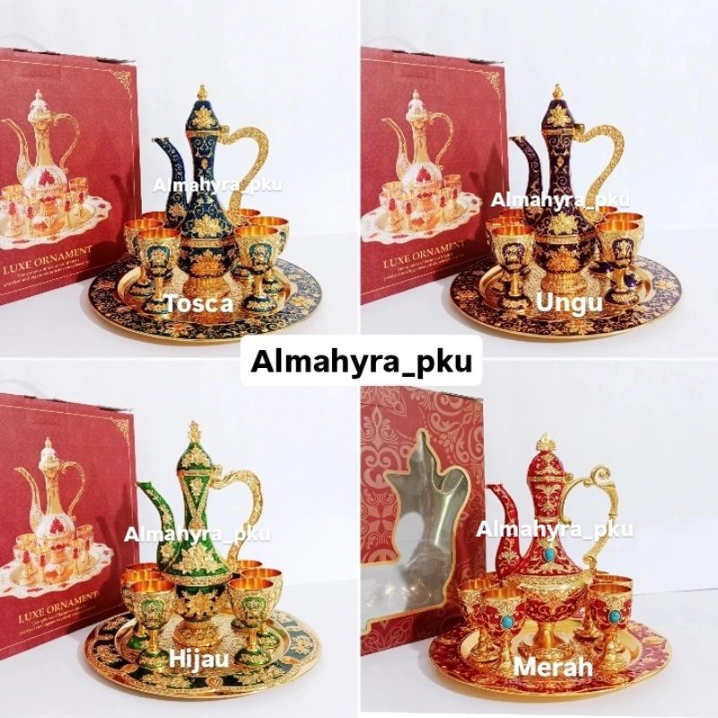 Teko Arab Aladin Set 8 Gold Warna Emas Ornament
