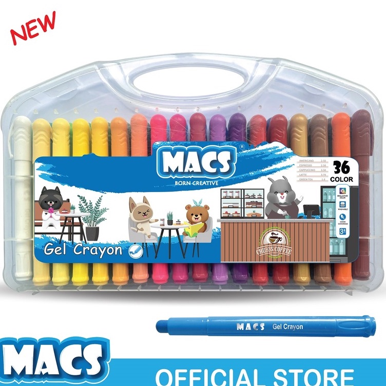 

KODE P4R MACS Gel Crayon 36 Warna Colors