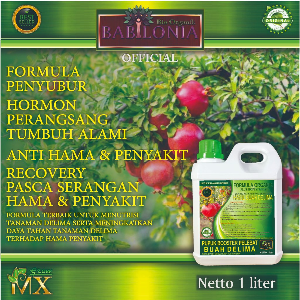 Shopritz Pupuk Organik Cair Pelebat Penyubur Pembesar Tanaman Delima 1 Liter/ Booster Tanaman Delima