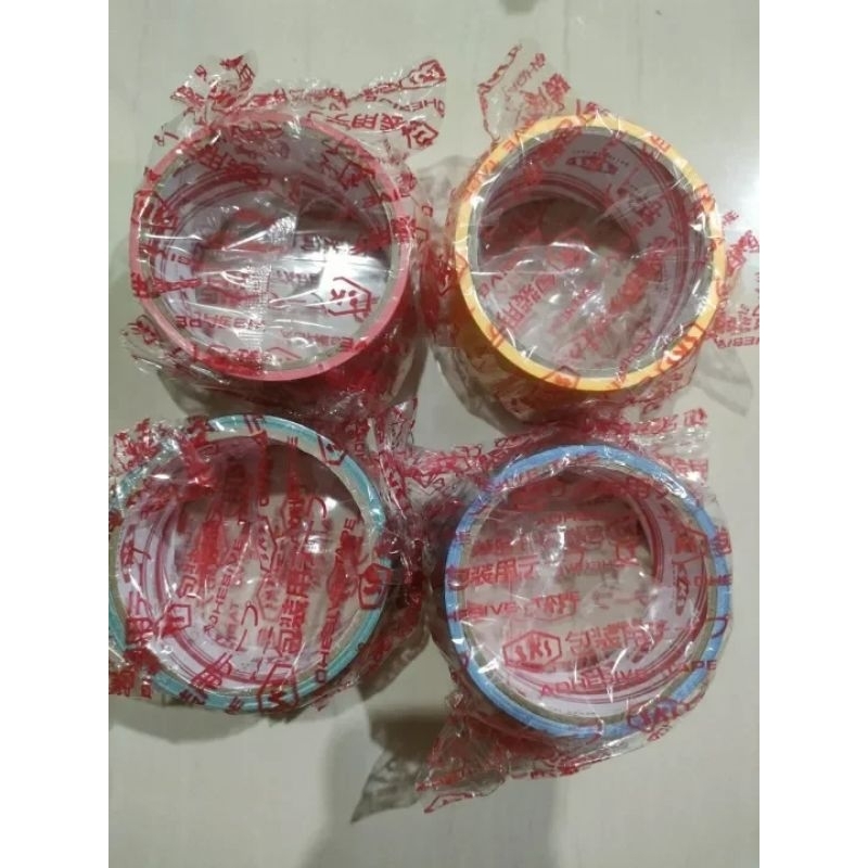 Lakban Kain Warna / Cloth Tape Merk SKS 2 Inch x 4 Meter / Kain Hitam Warna Warni