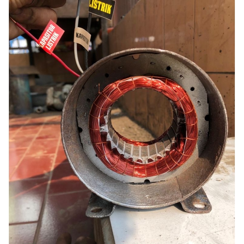 gulungan /stator pompa air shimizu type 125/128/130/135 E (cerent+ body)tinggal pasang  aja.(gulunga