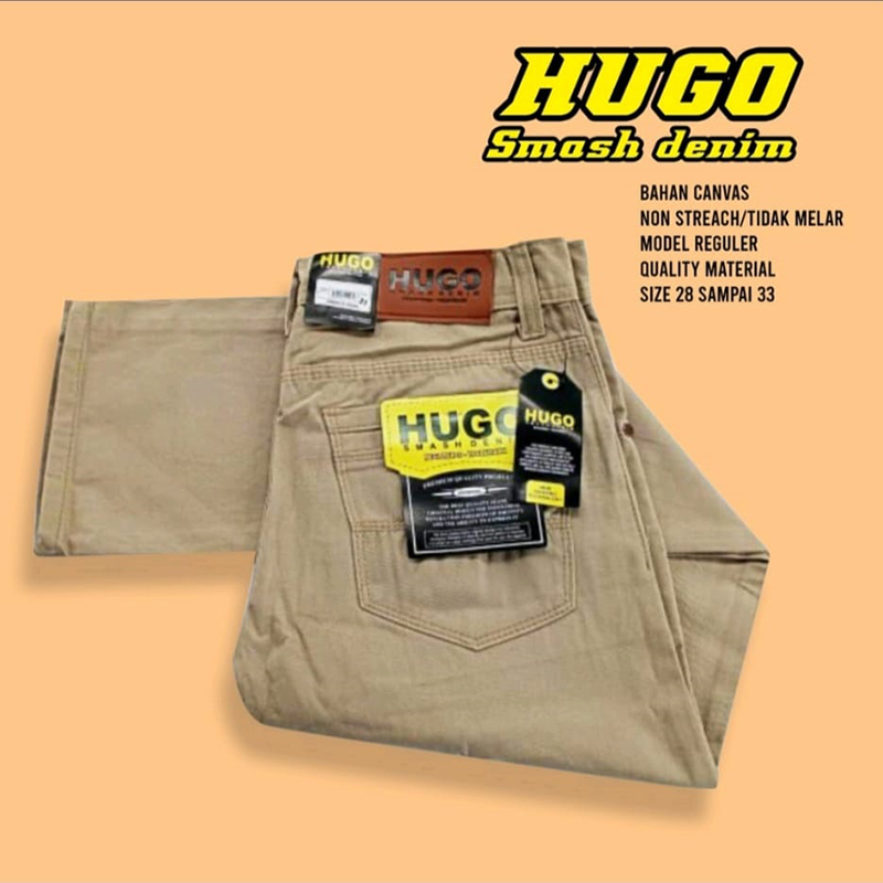 Oxygen Hugo Celana Panjang Jeans Standar Pria Dewasa Bahan 100% Best Cotton Reguler Premium