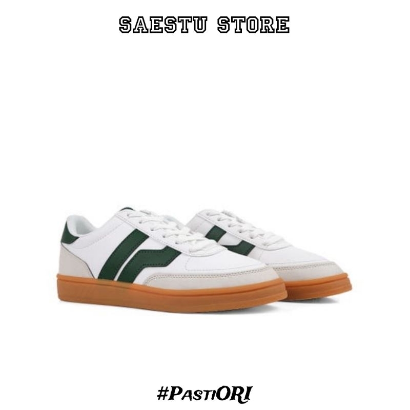 PIERO COURT DERBY BIG LOGO - White/Green || Sepatu Kasual, Kerja Nongkrong Skate Original Sale