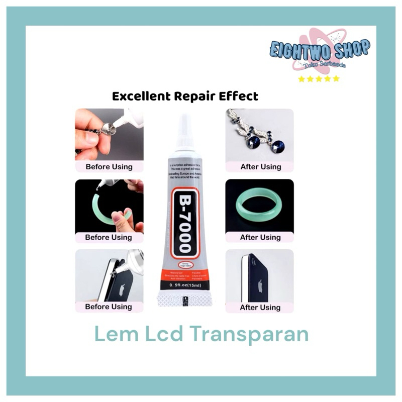 

Lem LCD Touchscreen 15ml B-7000/ T7000Multipurpose Adhe EP Glue Cairan Penempel Layar Sentuh Tulang Bazel Hp Perhiasan Sepatu Kain Logam Kaca Keramik Kerajinan Elektronik Serbaguna / Perekat Tahan Air Super Kuat Anti Lepas / Cair Transparan Multifungsi