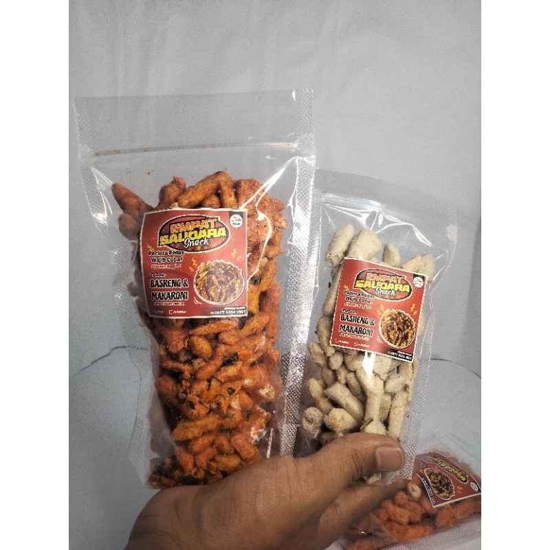 

[BUNDLING 3pcs] 140 gram 3pcs gratis 1pcs 70 gram Basreng pedas daun jeruk