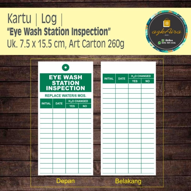 

Kartu Log Eye Wash Station Inspection