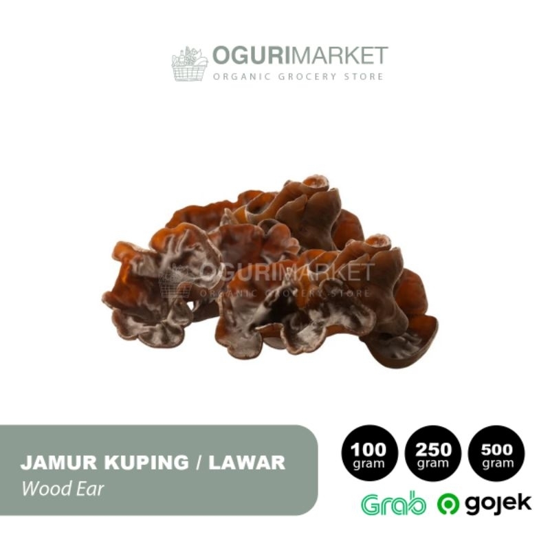 

Jamur Kuping Lawar Jamur Hitam Jews Ear Jelly Ear 250 gram