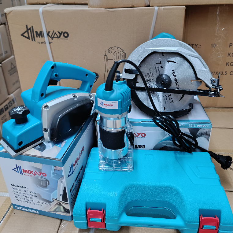 PROMO PAKET TUKANG KAYU MODEL MAKITA Mesin Serut Planner + Mesin CIRCULAR SAW + Mesin Profil / Trimm