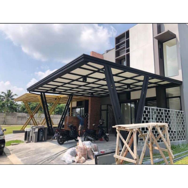 kanopi Alderon atap double layer modern