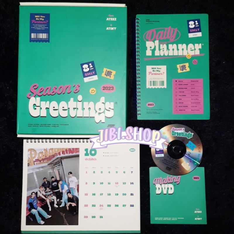 (sharing) ateez season's greetings 2023 sg23 official photobook dvd album pc photocard hongjoong seo