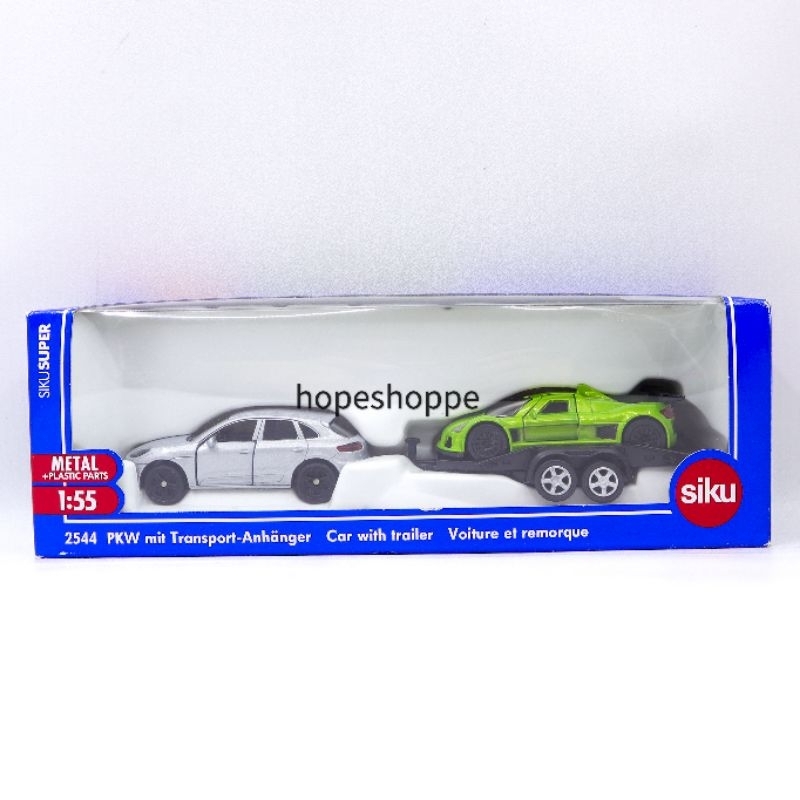 Siku Super 1544 Car with Trailer Diecast Porsche Macan and Apollo Gumpert Original