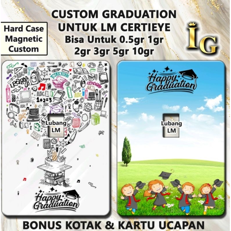 Cover Emas ANTAM Certieye HAPPY GRADUATION (TANPA EMASNYA) + Kotak Gratis Kartu Ucapan Custom