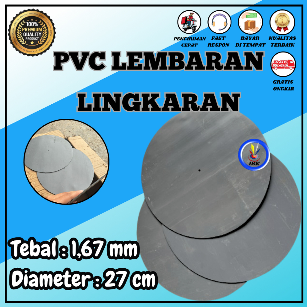 PVC LEMBARAN PIPA PARALON LEMBARAN Lingkaran Ukuran Diameter 27 cm tebal 1.67mm IBK_123