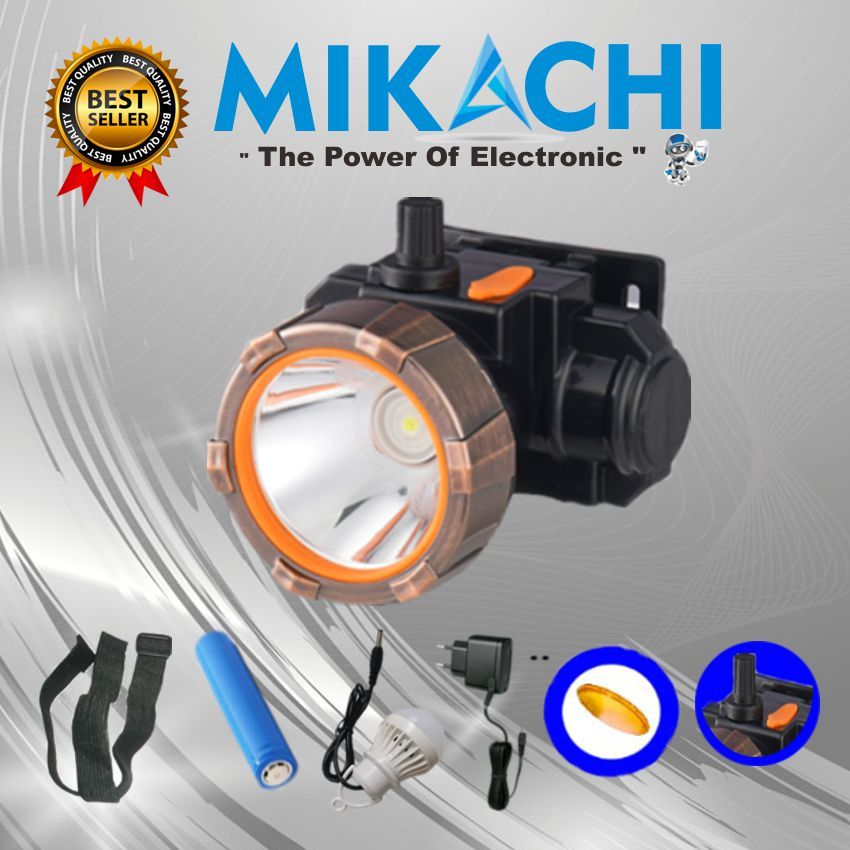 Senter Kepala LED 25W Mikachi Dimmer/Diputar Free Bola LED Cahaya Terang MC-6925