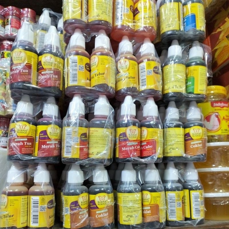 

pewarna makanan cair merk koepoe koepoe isi 6 botol
