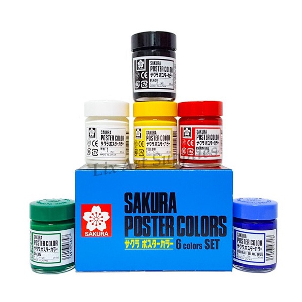 

KODE T64B Sakura Poster Color Set 6x3ml Cat Poster Sakura isi 3ml x 6 warna