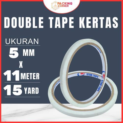 

Double Tape Kertas 5MM - 11M - Lakban Dobel Sided Tape ATK 2 Inch - 15 YARD Bukan Daimaru