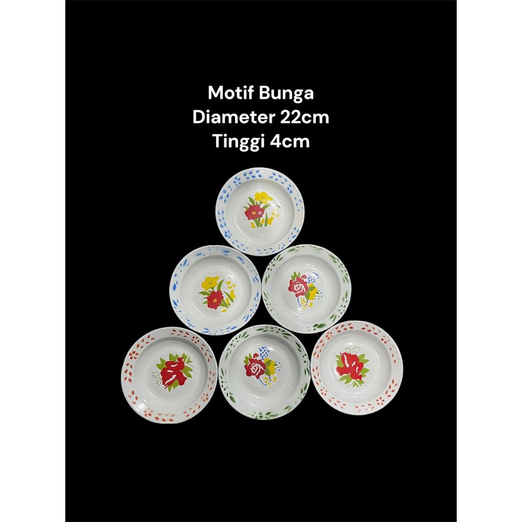 PIRING SENG ENAMEL 22CM / PIRING MAKAN SENG MOTIF / PIRING SENG JADUL 22CM - MURAH
