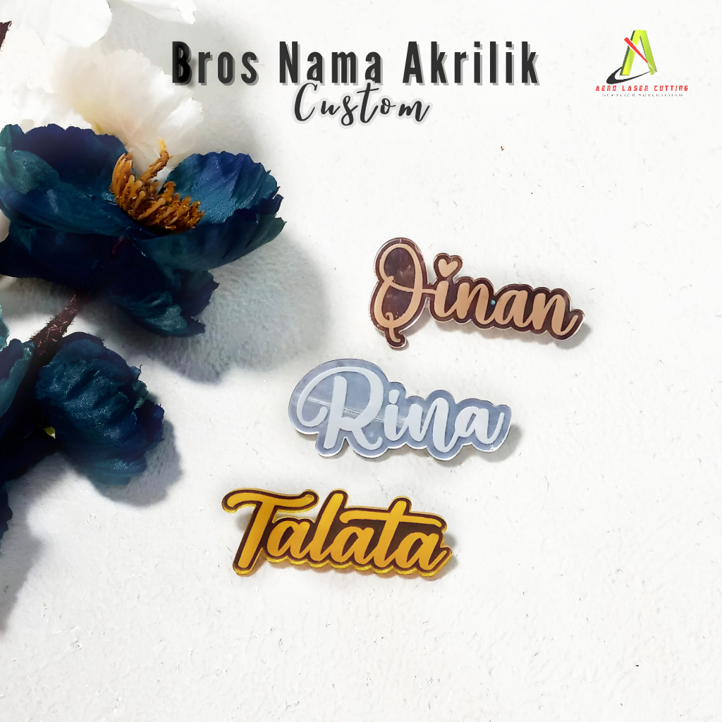 BROS CUSTOM NAMA AKRILIK/BROS CUSTOM NAMA MURAH/BROS JILBAB