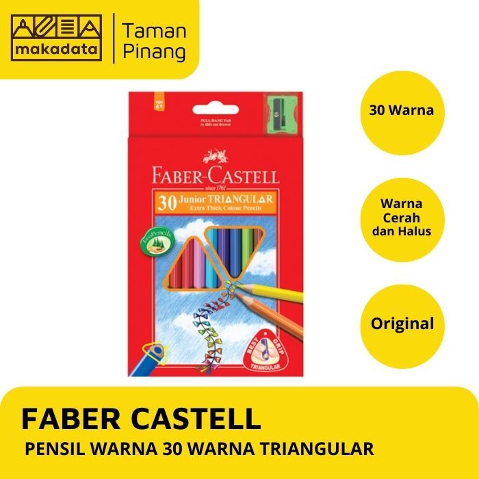 

PENSIL WARNA / COLOUR PENCIL FABER CASTELL 30 WARNA JUNIOR TRIANGULAR
