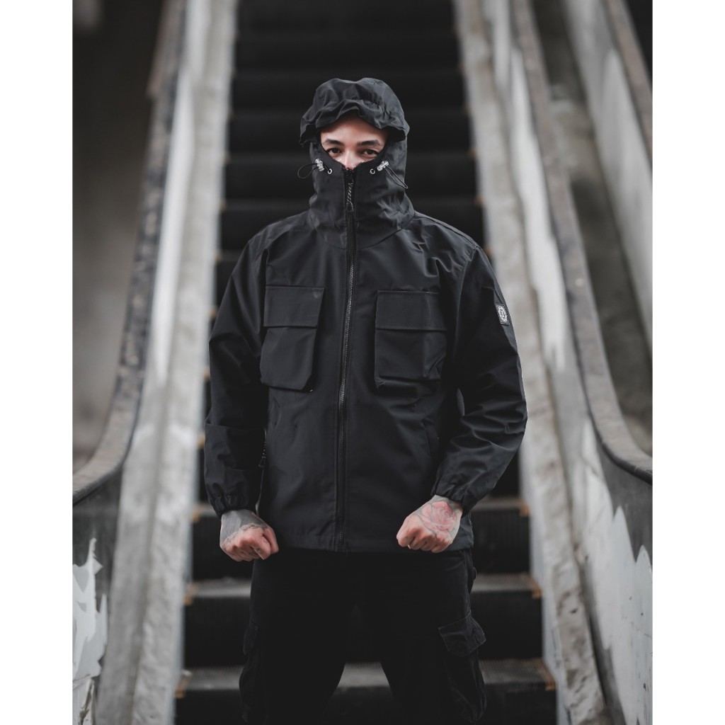 JAKET GUNUNG PARASUT HITAM SIZE M L XL ORIGINAL INDIGO  EQUATOR MUNTURA SERIES - HIKING POCKET - CAG