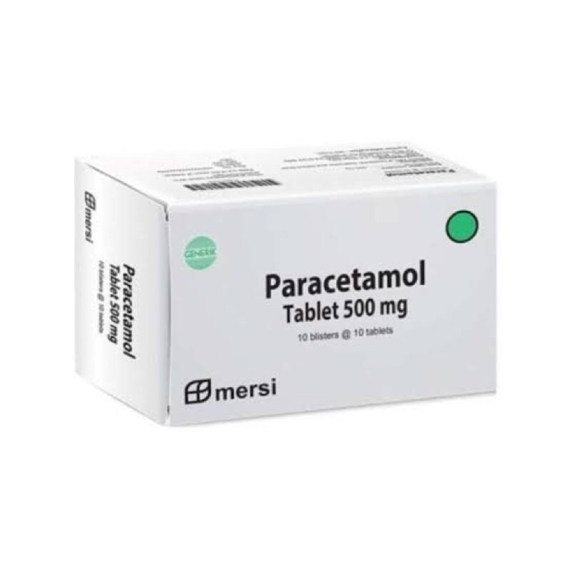 Paracetamol Tablet 500 mg Mersi 1 Box 10 Strip (100 Tablet)