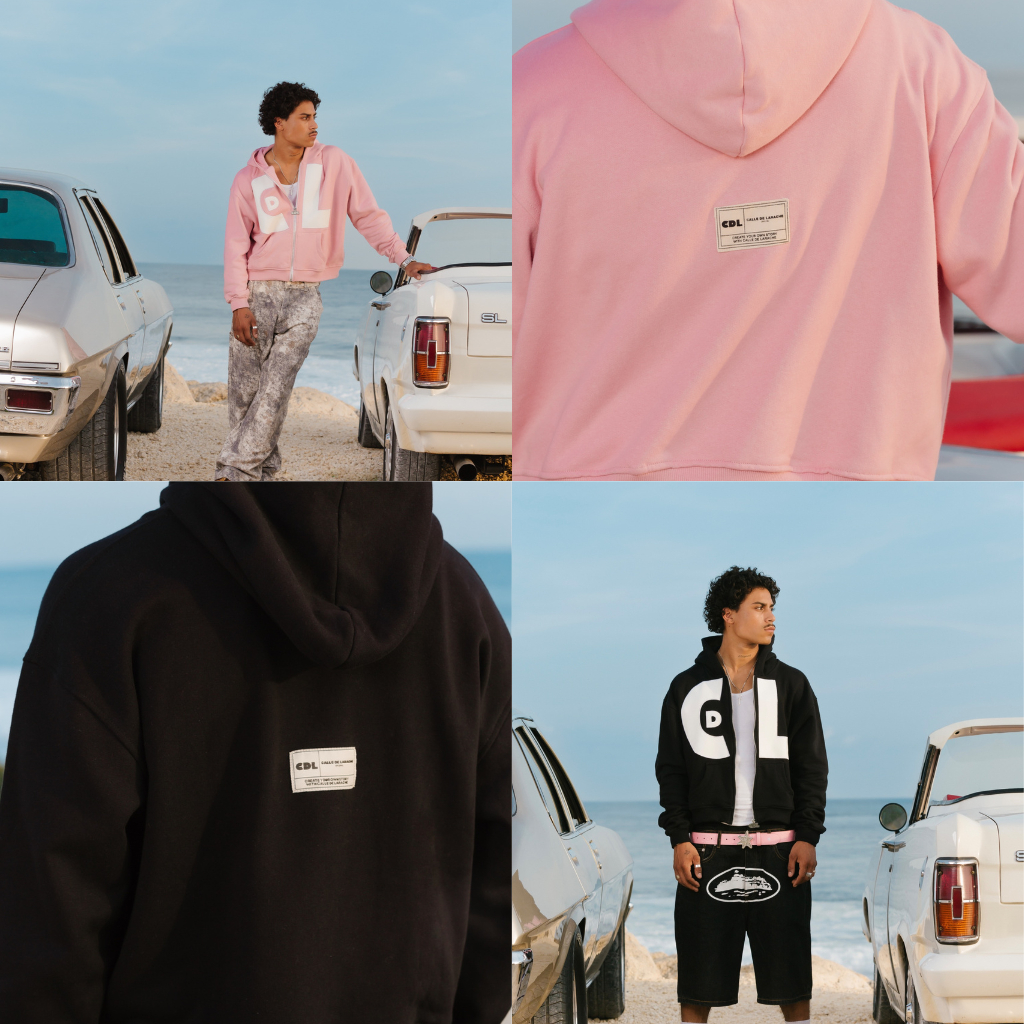 CALLEDELARACHE - CDL PINK ZIP UP HOODIE // CDL BLACK ZIP UP HOODIE