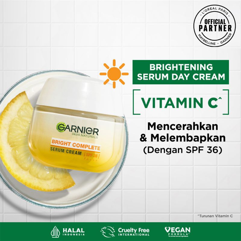 Garnier Bright complete Vit C serum cream spf 36+++