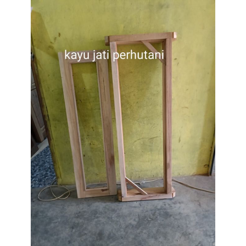 Daun jendela + kusen kayu jati perhutani