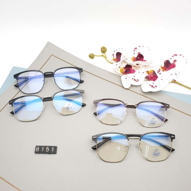 frame kacamata pria wanita unisex kotak 8151