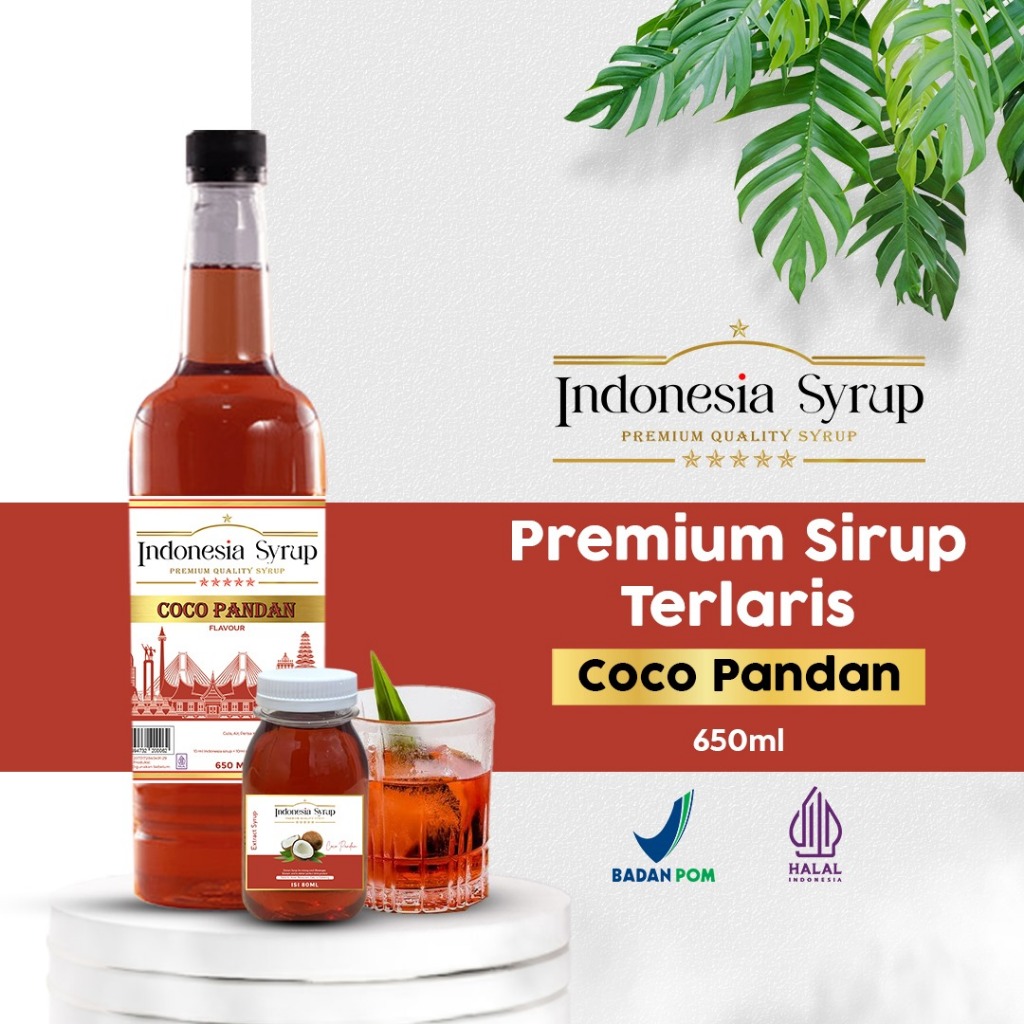 

Sirup Premium Rasa Coco Pandan / Cocopandan Minuman Sirop Flavoured Syrup Halal BPOM 650 ml Indonesia Syrup Omura Powder