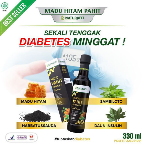 

MADU HITAM PAHIT NATURAFIT 330ML Untuk diabetes