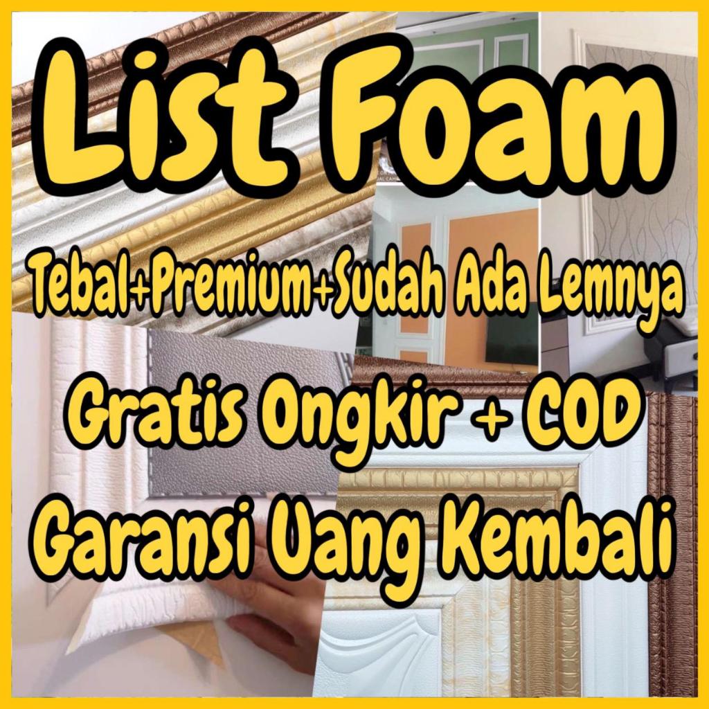 LIST FOAM WALLPAPER List Sticker Wallsticker Dinding Stiker Border Wallfoam 3D Stiker Dekorasi Kamar
