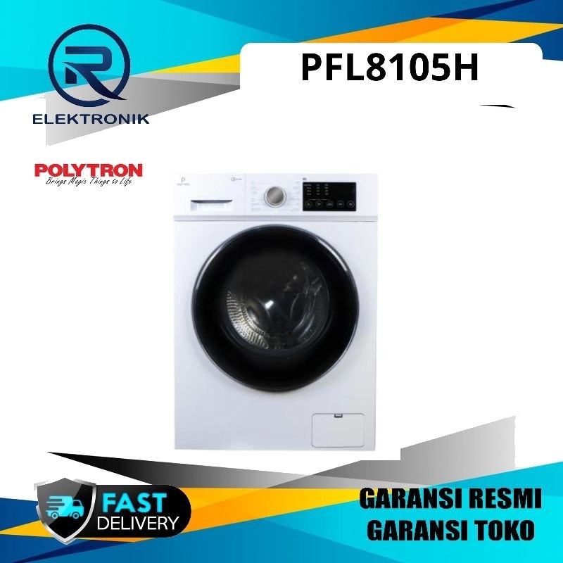 Mesin Cuci Polytron PFL8105H Mesin Cuci Front Loading Wash 8 Kg Dry 7 Kg PFL8105H