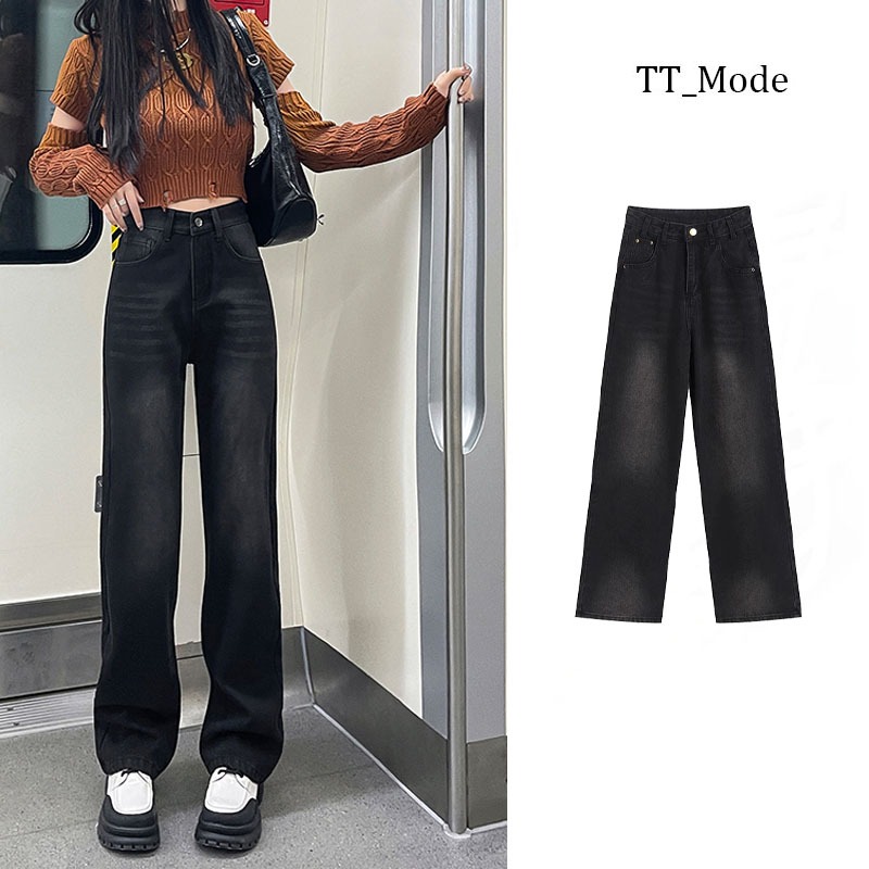 abu-abu jeans wanita highwaist celana jeans stretch premium