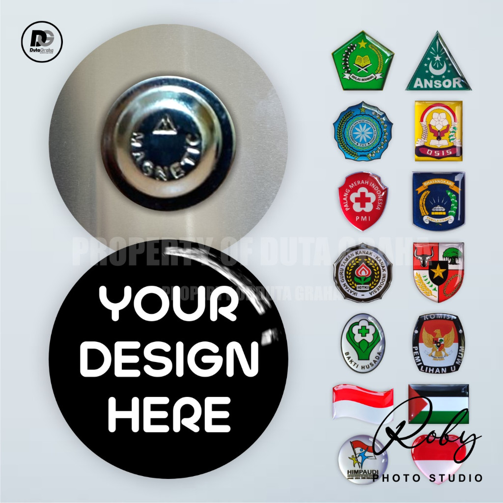 [CUSTOM] PIN MAGNET ALUMINIUM RESIN Pin Bros Aksesoris Souvenir NAMA LOGO FOTO