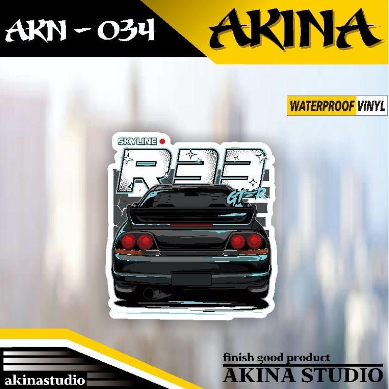 sticker vinyl anti air skyline GTR R33 black | stiker vinyl anti air skyline GTR R33 black | sticker