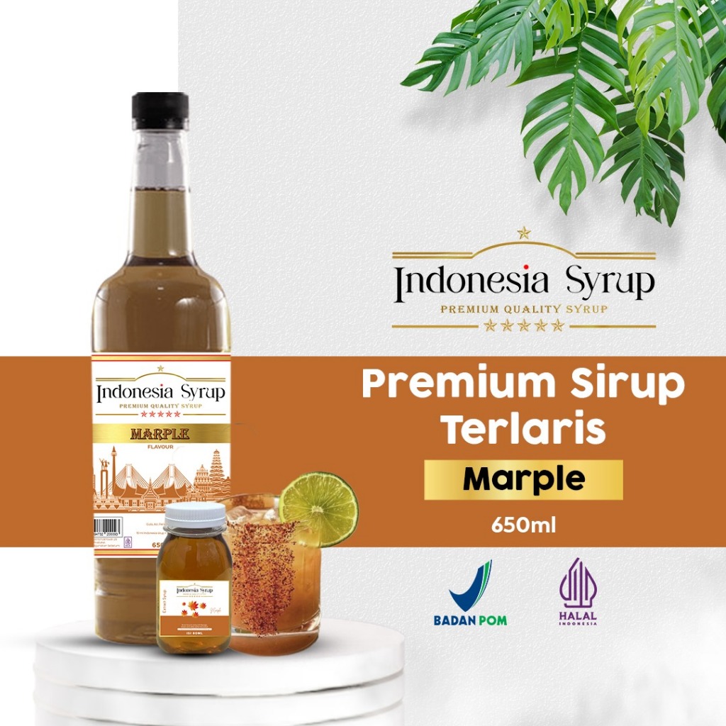 

Sirup Premium Rasa Marple Minuman Sirop Flavoured Syrup Halal BPOM 650 ml Indonesia Syrup Omura Powder