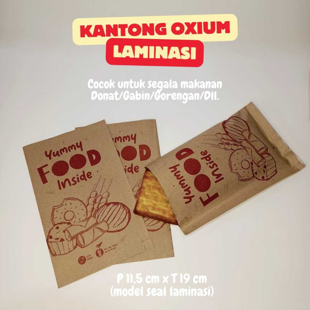 Kantong Ayam Goreng YUMMY FOOD 100PCS , Kemasan Fried chicken , Kantong Kertas Fried Chicken (WAJIB 