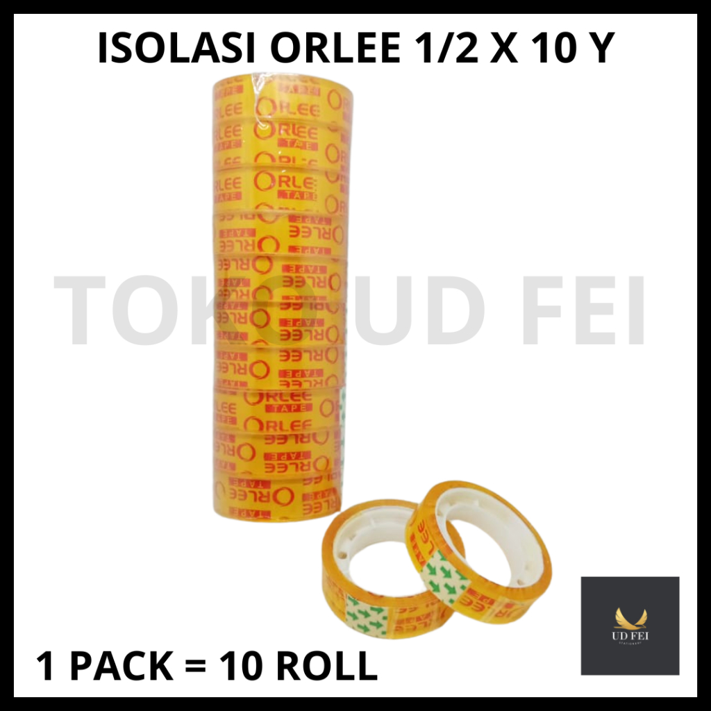 

(1 SLOP = 10 ROLL) ISOLASI ORLEE/ ISOLASI ORLEE 1/2 X 10 Y/ ISOLASI KECIL/ ISOLASI BENING