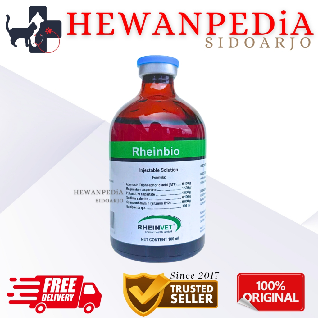 RHEINBIO 100 ml RHEINVET - Obat Hewan Injeksi ATP Penguat Otot dan penambah stamina